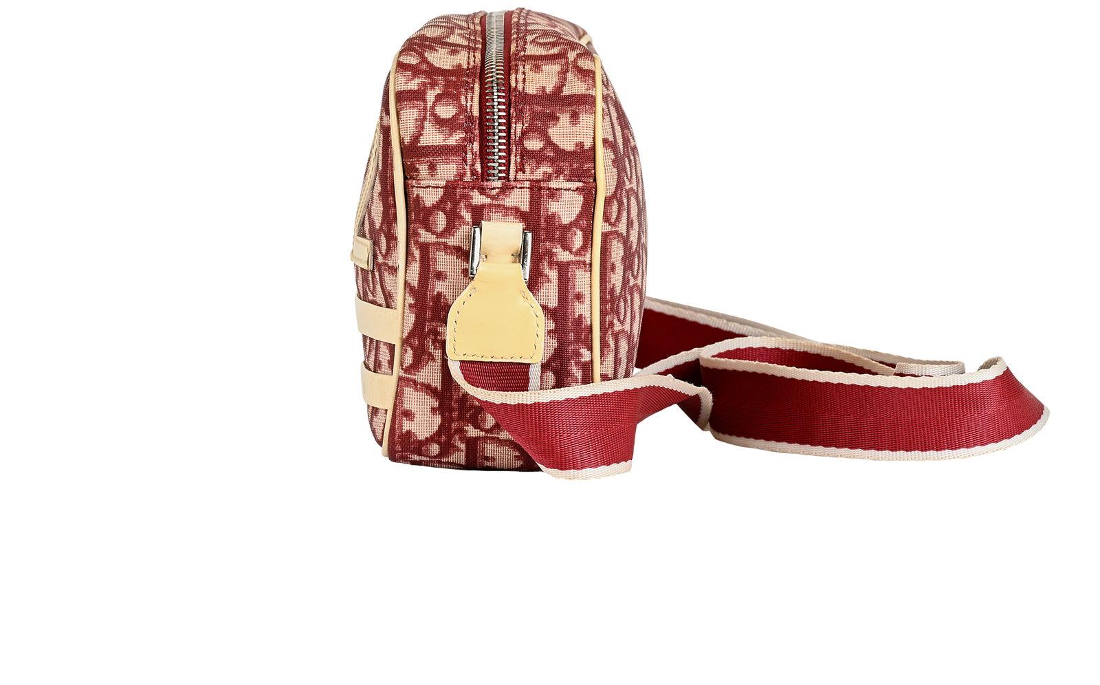 Oblique Trotter, &pound;495, Handbags, Red/White, Canvas, Bottom view